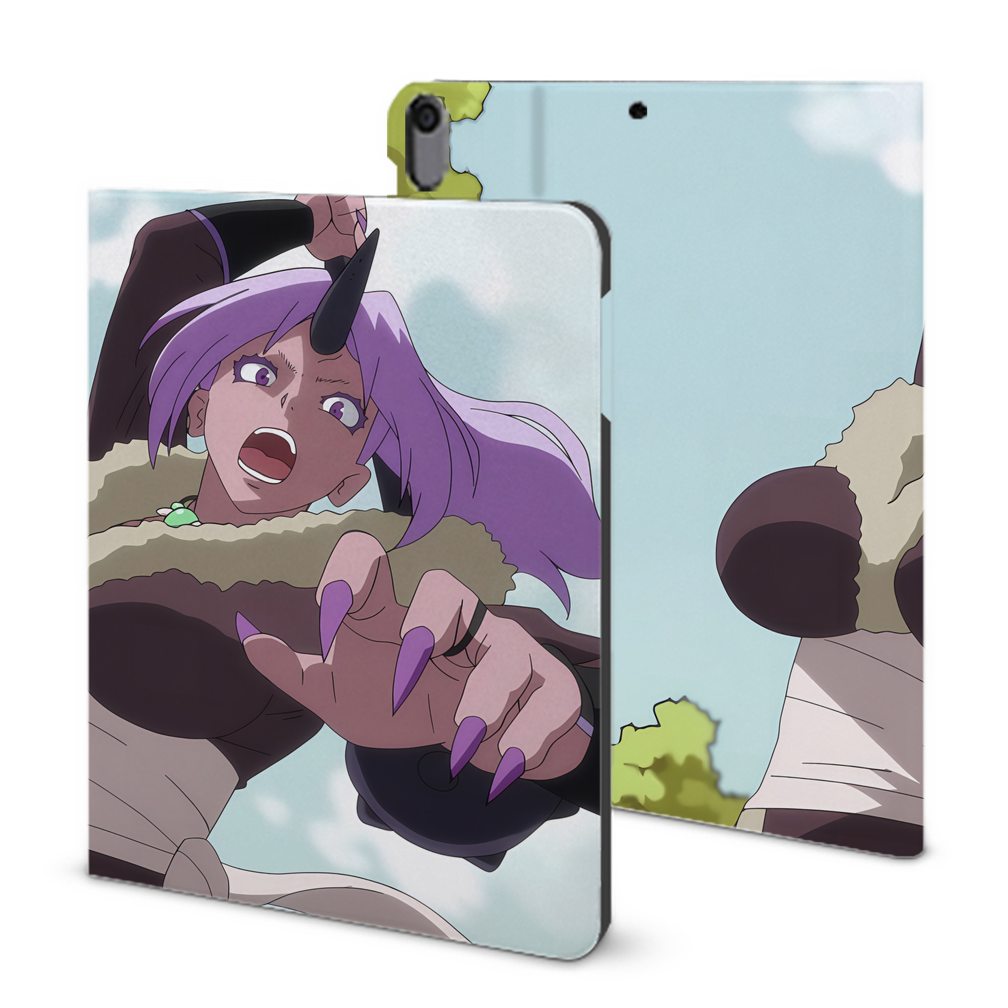 （画像用） 転スラ Regarding Reincarnated to Slime IPad ケース ブック型 PUレザー TPU 耐衝撃 軽量 薄型 ペン収納なし 全面保護 IPad 各モデル対応